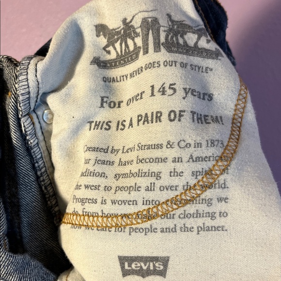 Levi's Dark Blue Straight-Leg Jeans - Picture 6 of 7